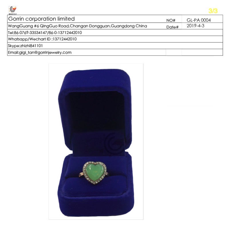 GL-PA0004 Aksamitne pudełko na pierścionki